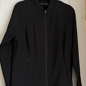 ATHLETA Salutation Ribbed Jacket Black-Size Petite L